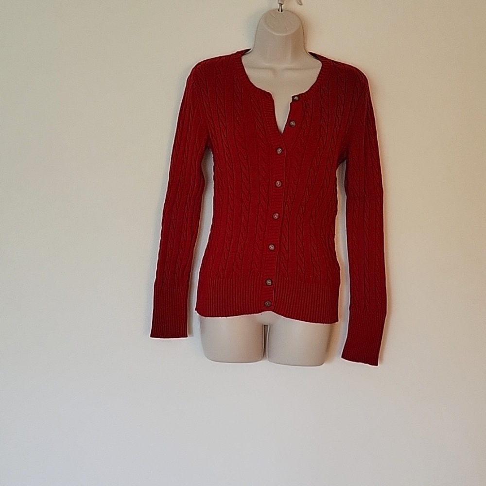 Dark red knitted sweater Small 70%cotton